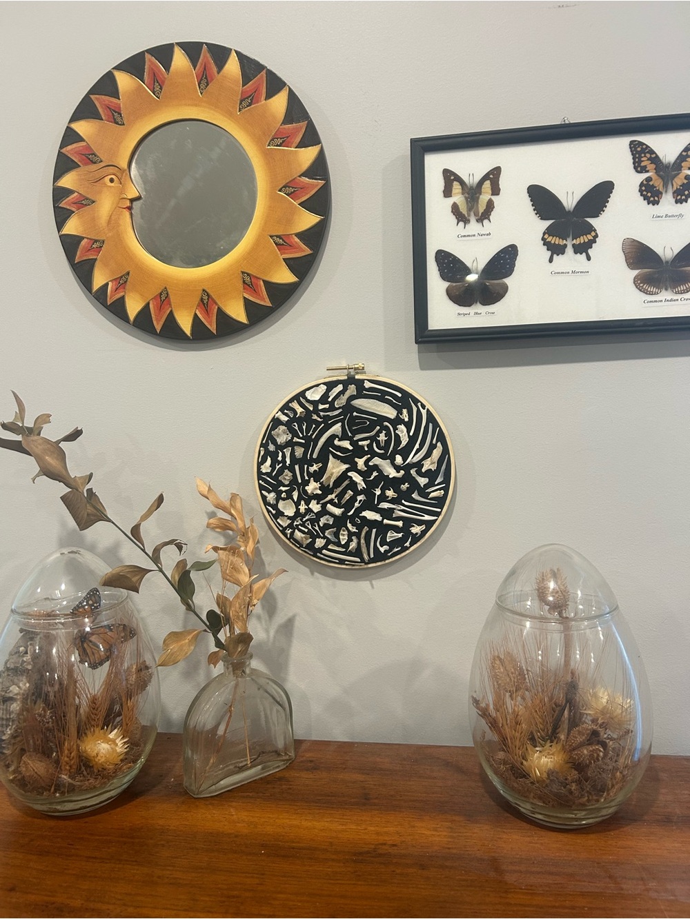 Bone Craft Embroidery Hoop Wall Hanging